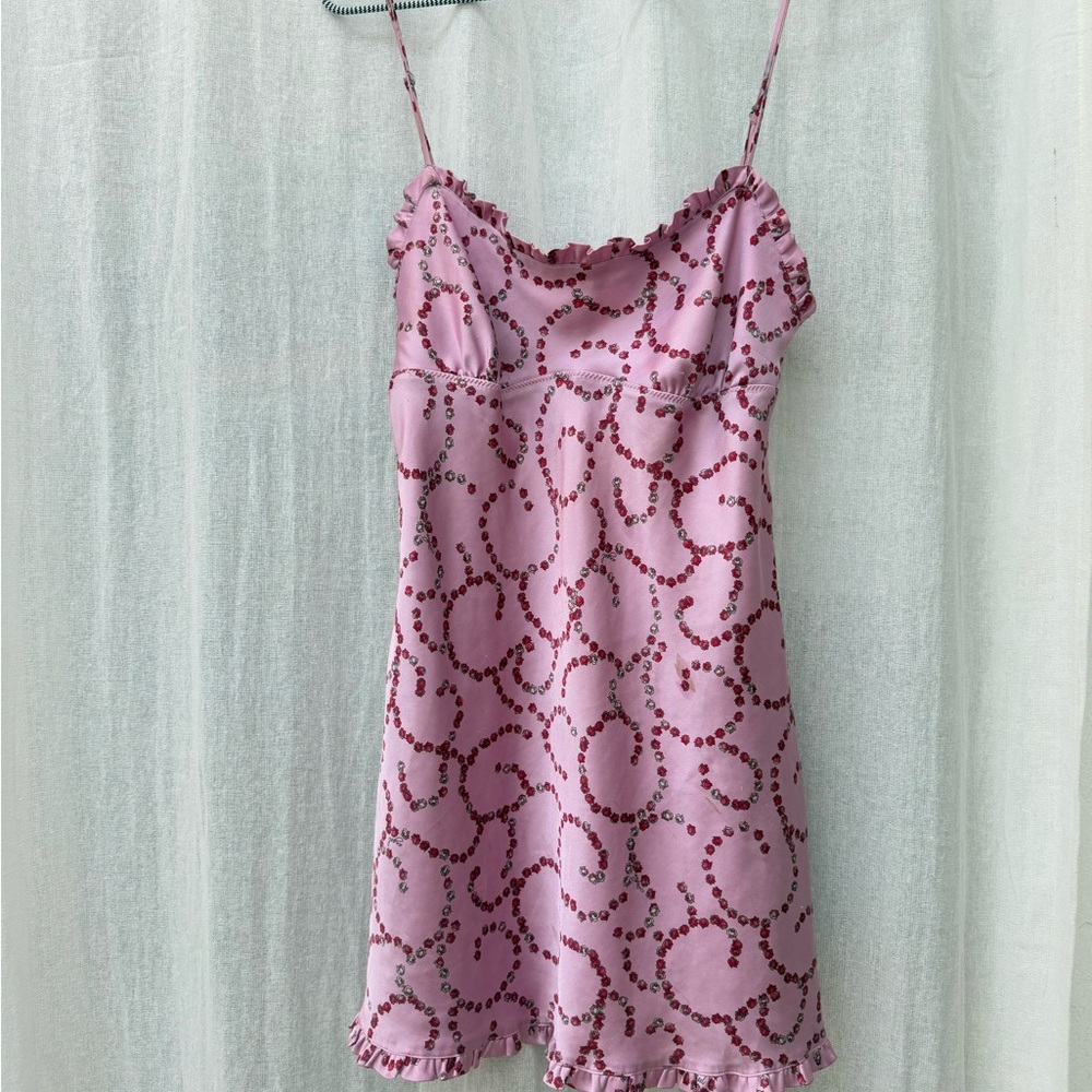 Vintage VS Pink and Red Patterned Dress